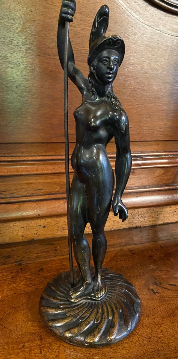 Athéna Casquée Et Nue, Bronze Du Début Du XIX Eme Siècle  -photo-4