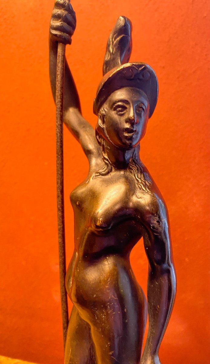 Athena Helmeted And Nude, Bronze From The Early 19th Century-photo-6