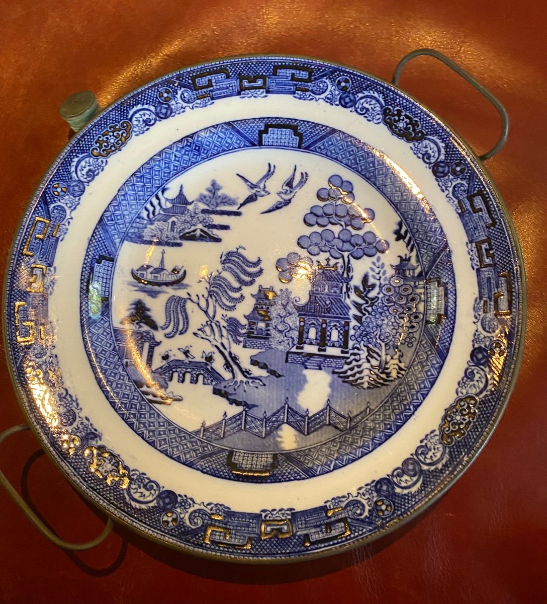 Assiette Chauffante Anglaise Wedwood Ou Minton Et étain -photo-1