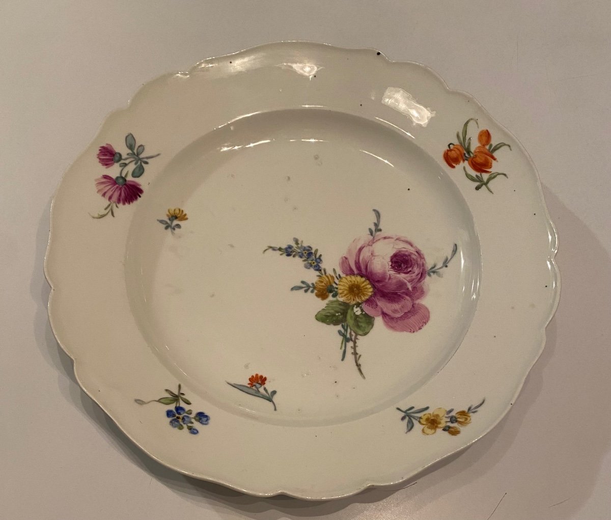 Pair Of Meissen Plates From The 18th Century-photo-1