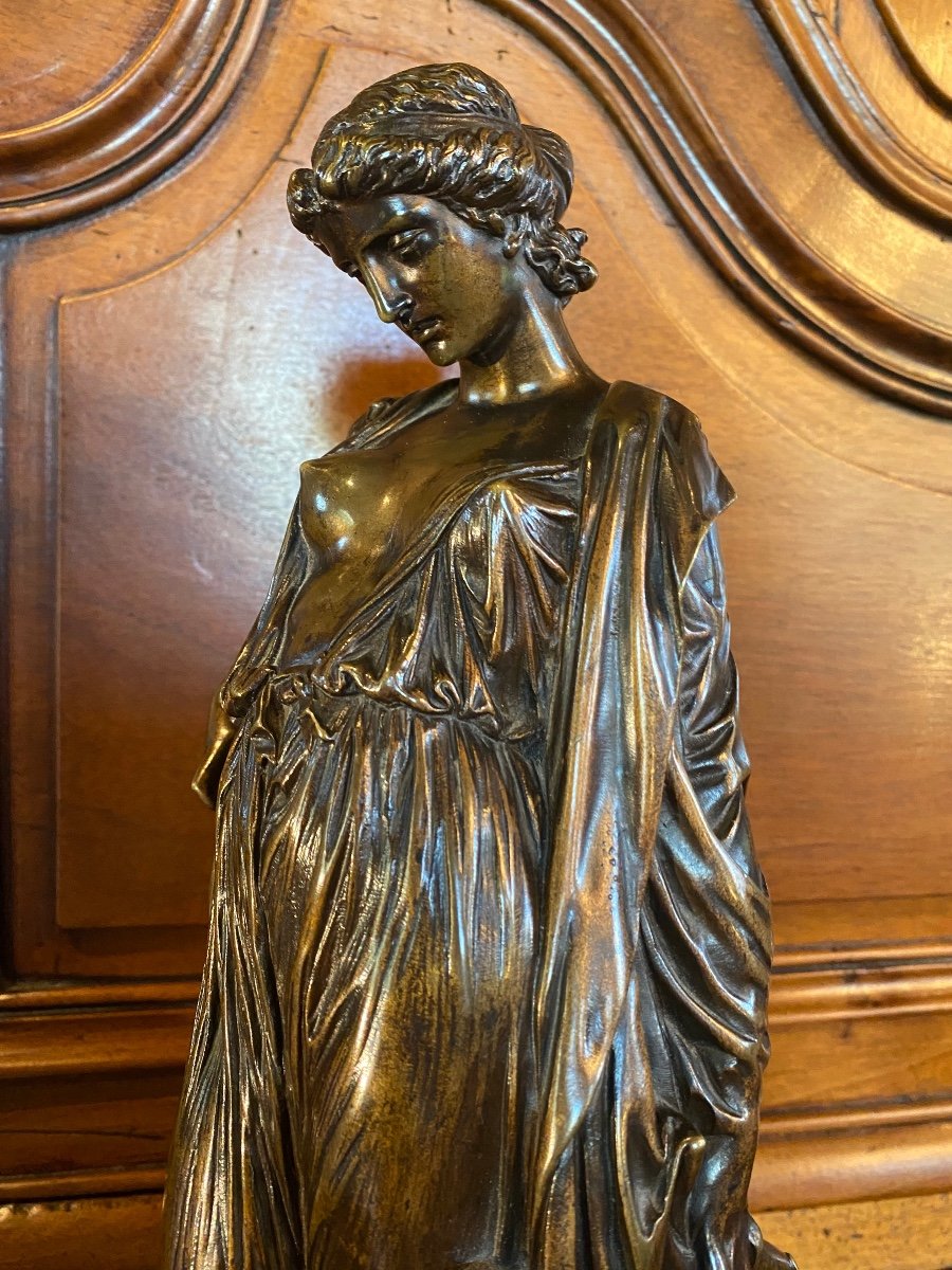 Poetry Incarnated By Sapho, Superb Bronze Signed Clesinger-photo-1