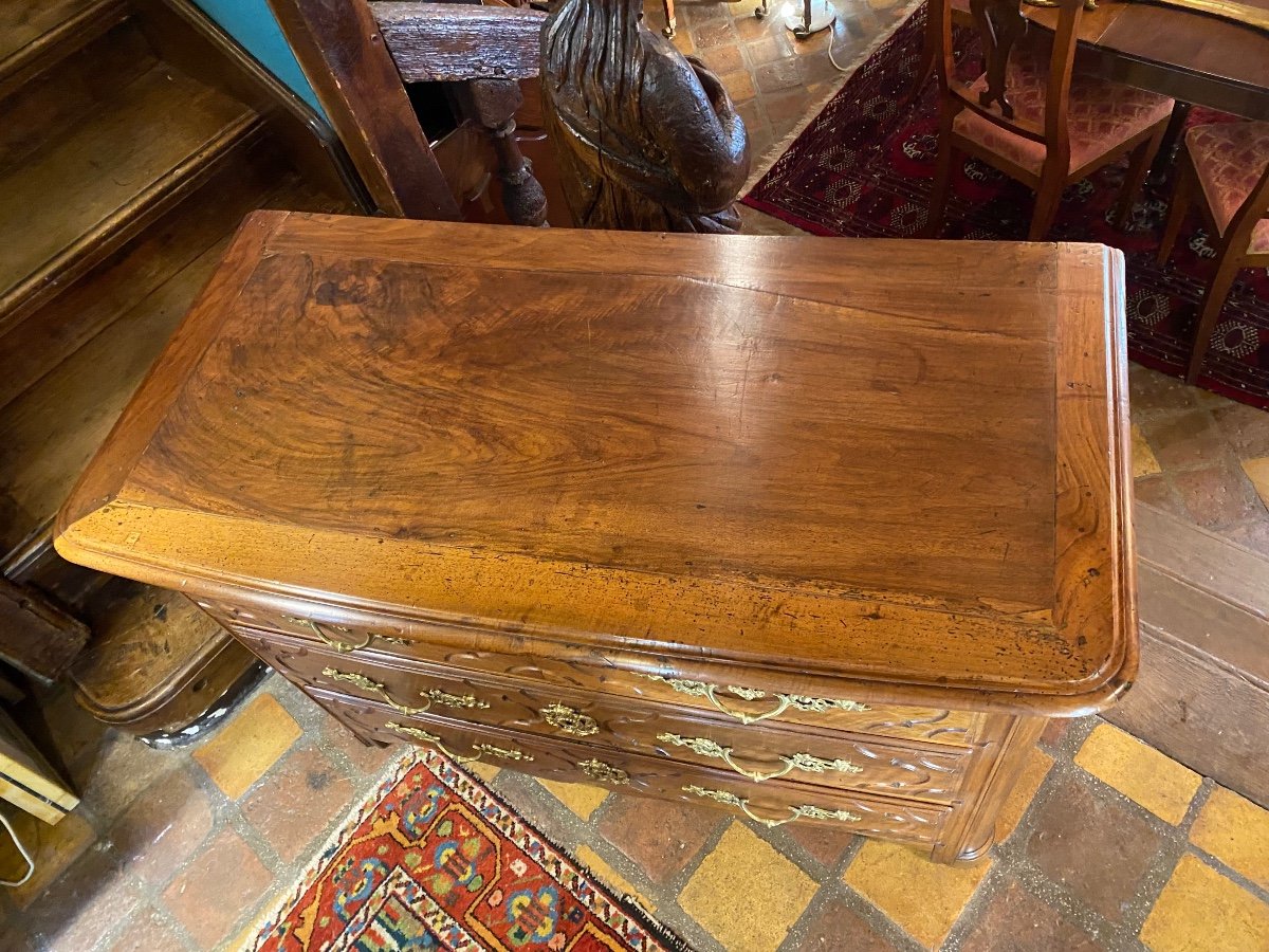 Beautiful Domed Commode In Louis XIV Walnut, 18th Century-photo-3