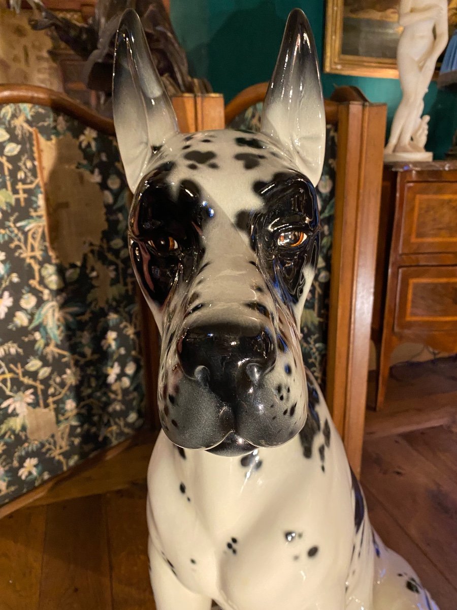 Harlequin Mastiff Scale 1, In Ceramic From The 1960s-photo-6