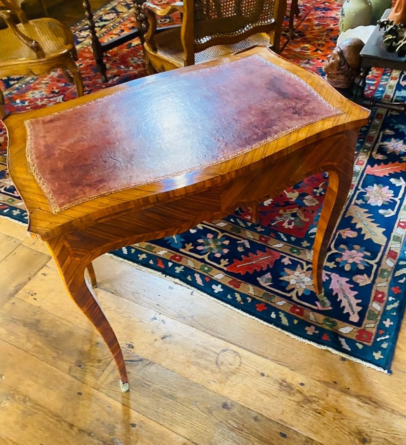 Charming Lady's Desk In Violette Napoleon III Wood-photo-3