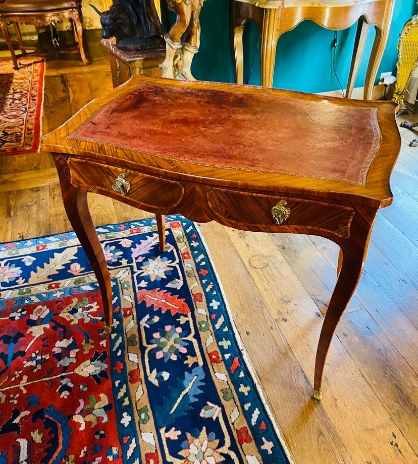 Charming Lady's Desk In Violette Napoleon III Wood-photo-4