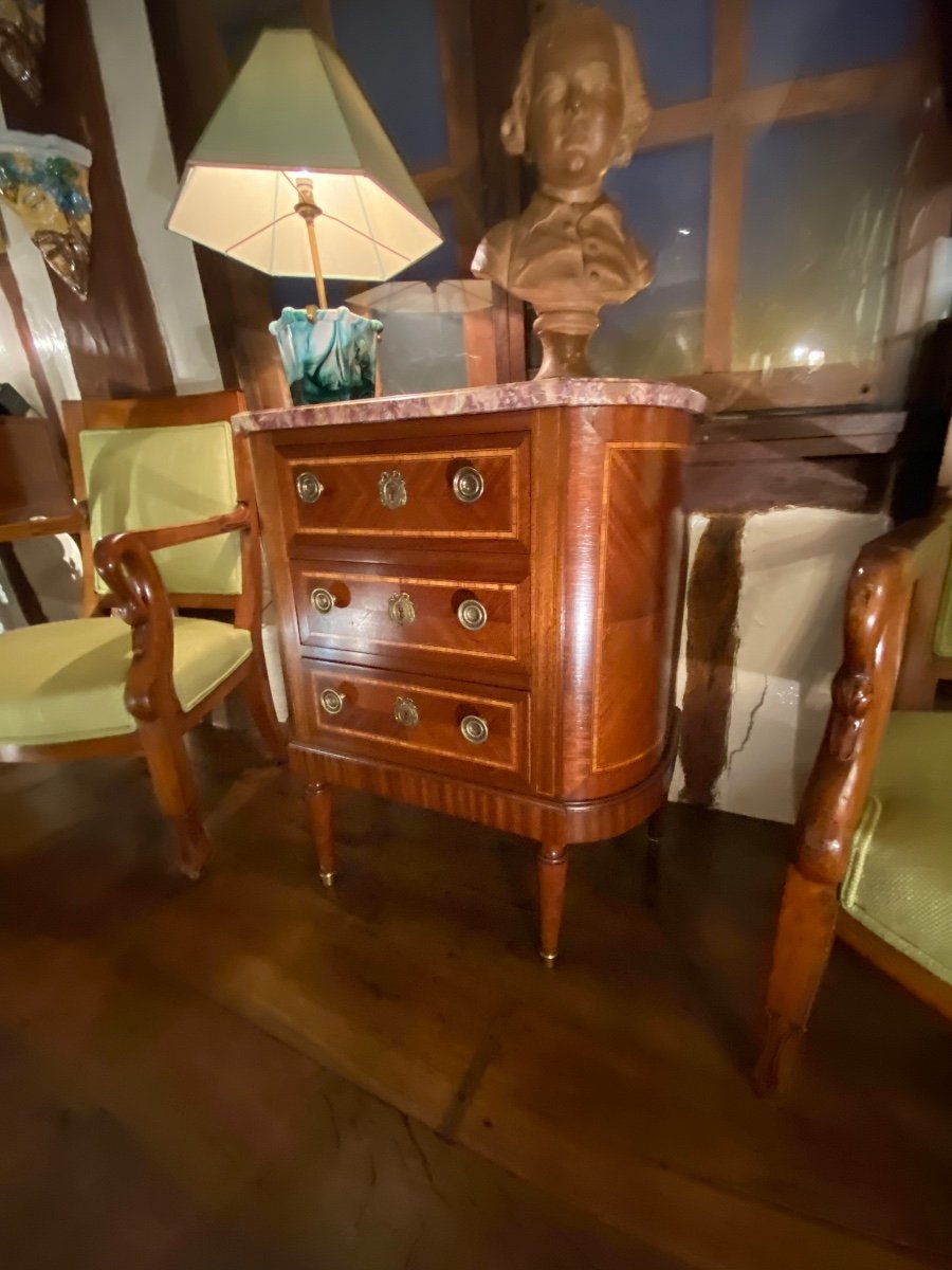 Petite Commode De Style Louis XVI, Travail Du Faubourg Vers 1930-photo-7