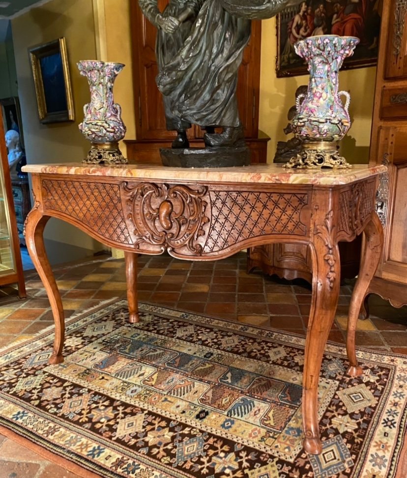 Table à Gibier Formant Console D’époque Louis XV, XVIII Eme Siècle-photo-2