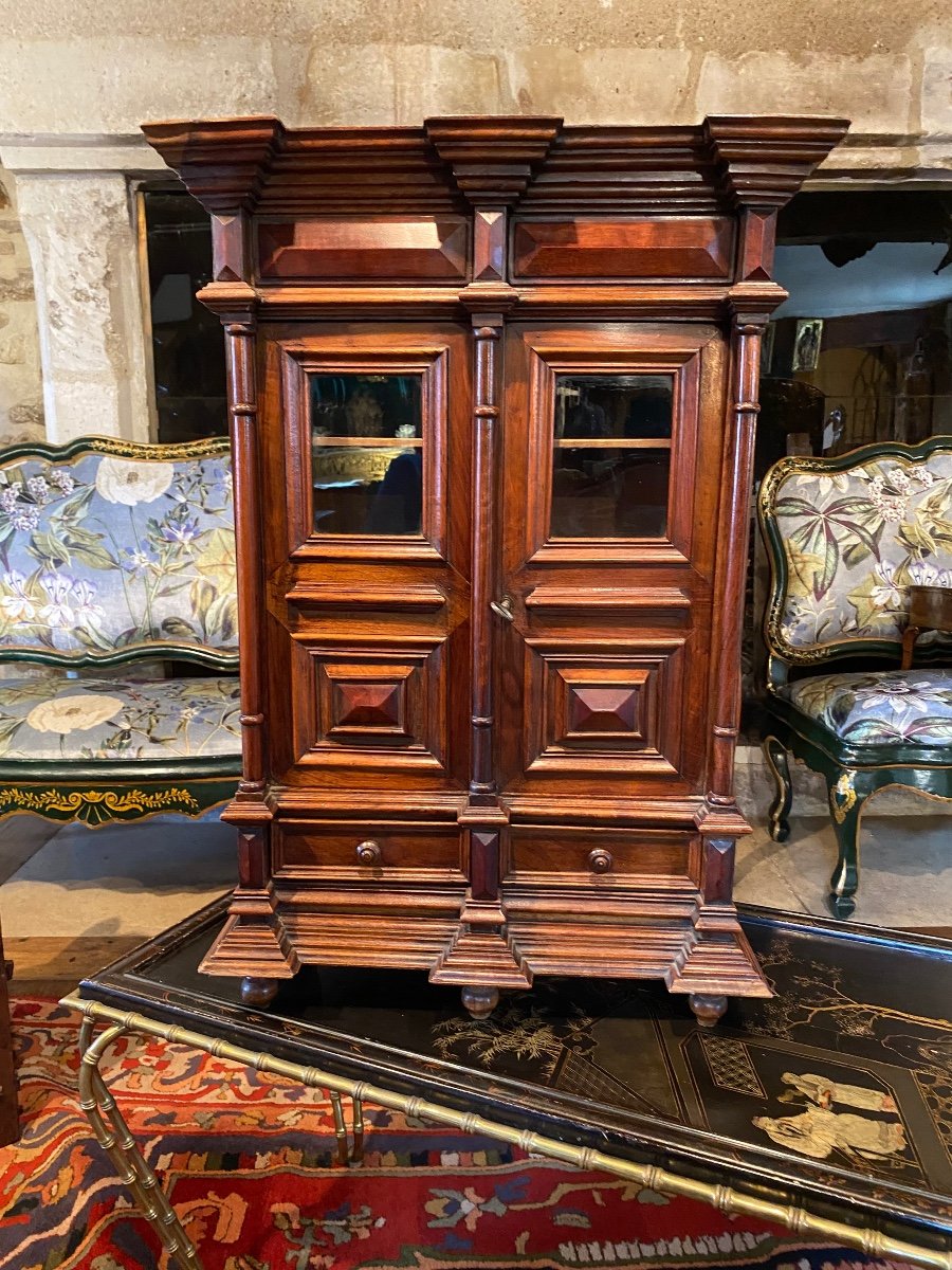 Diminutive Of N Walnut Cabinet From The 19th Century -photo-2