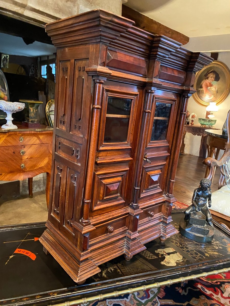 Diminutive Of N Walnut Cabinet From The 19th Century -photo-2