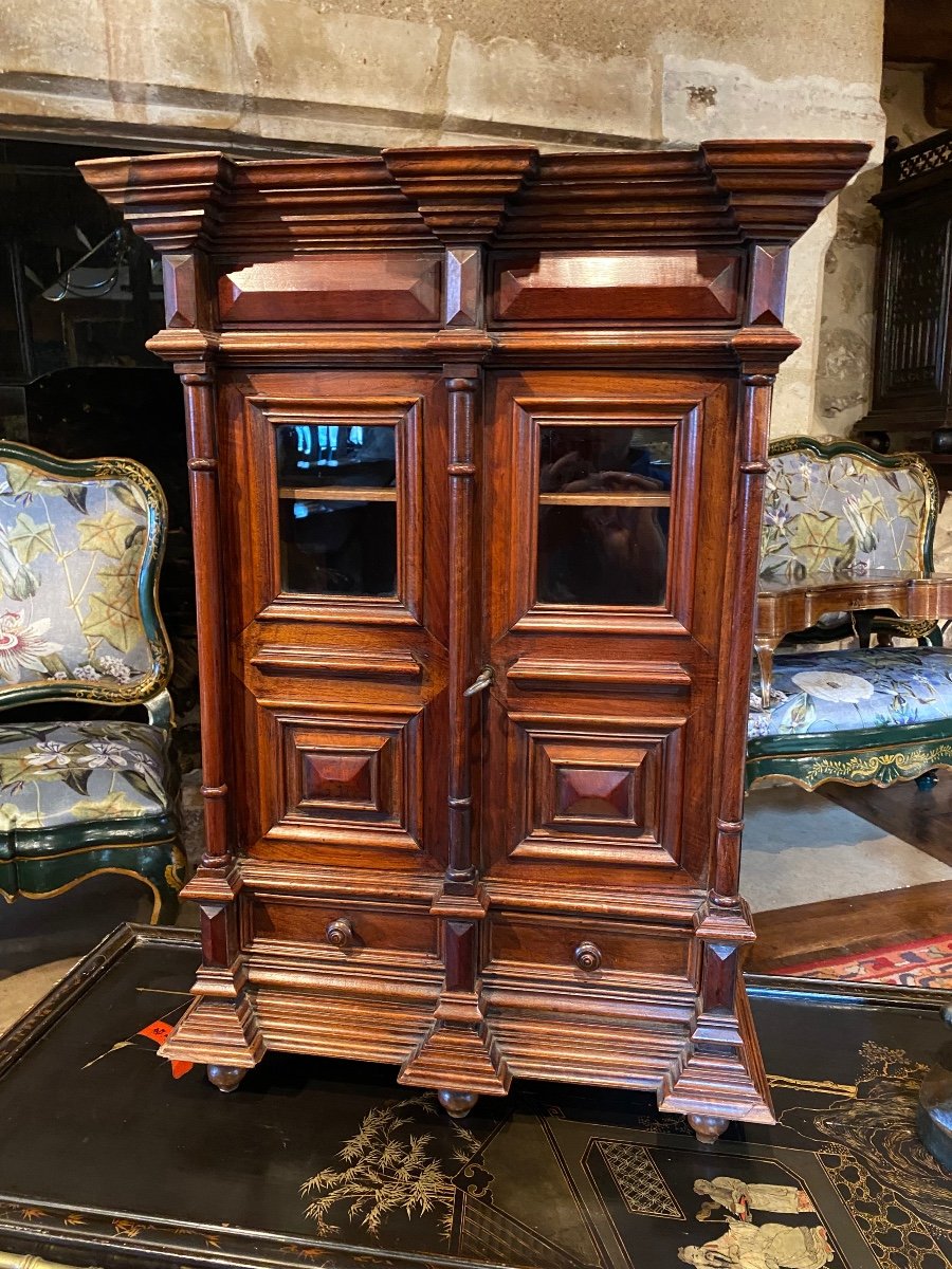 Diminutive Of N Walnut Cabinet From The 19th Century -photo-6