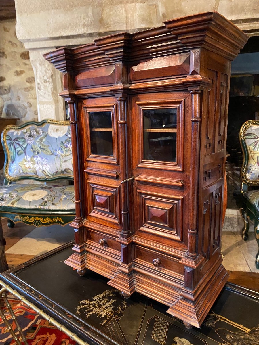 Diminutive Of N Walnut Cabinet From The 19th Century -photo-8