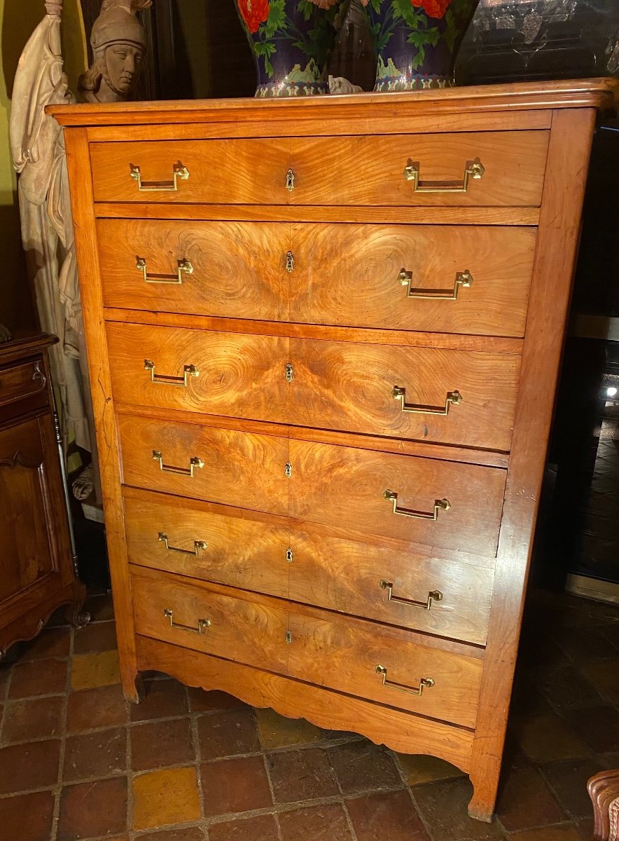 Weekly Chiffonier From The Restoration Period In Cherry 