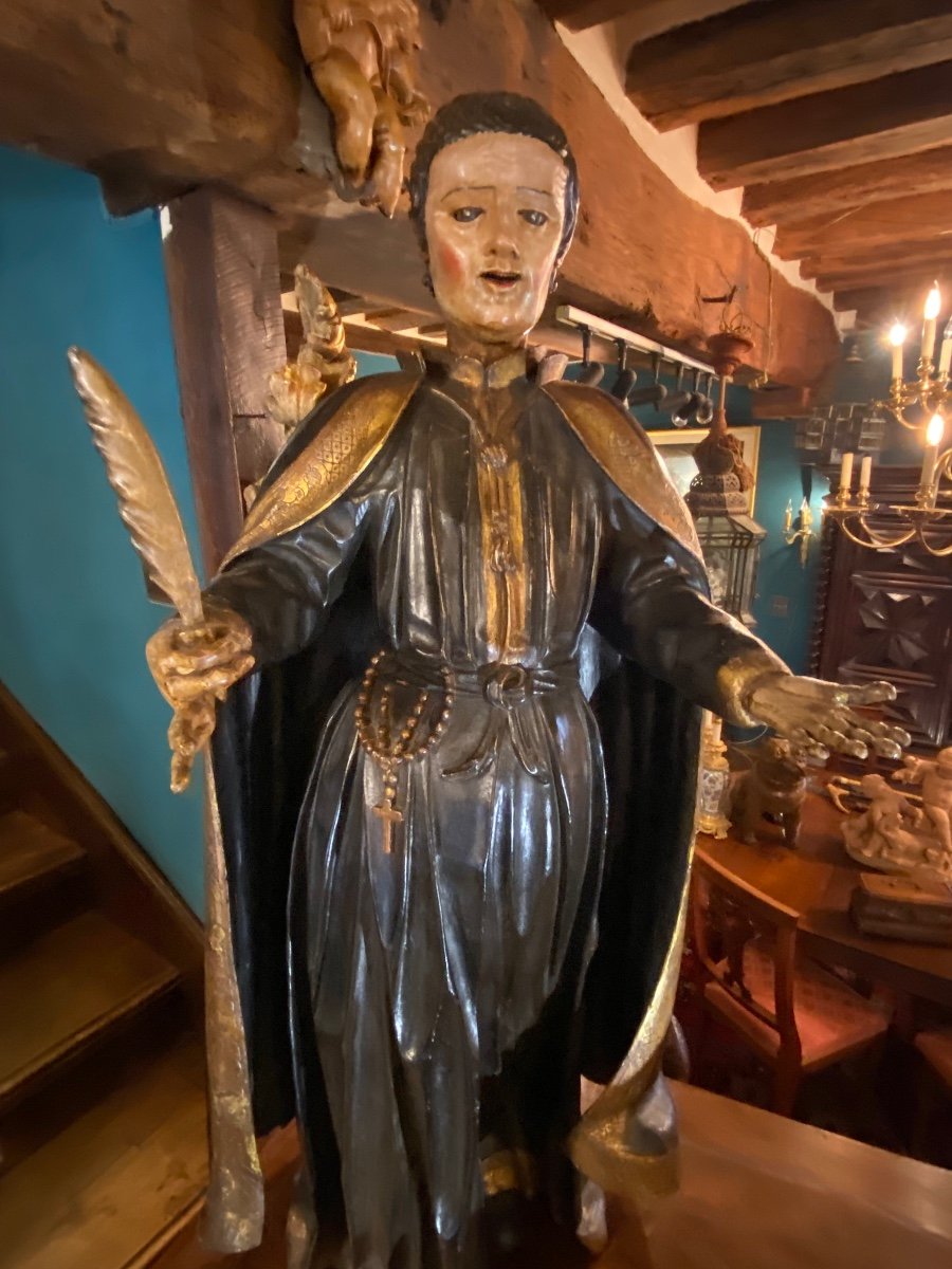 Grande Statue Polychrome De Saint Thomas -photo-1