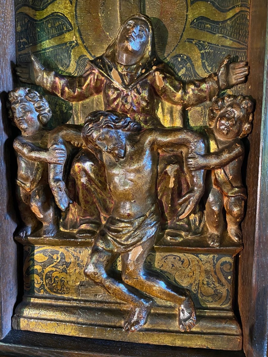 Altarpiece Element From The End Of The 17th Century, Descent From The Cross -photo-3