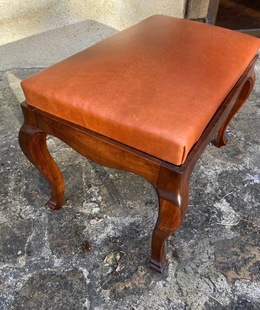 Small Bench With Walnut Frame From The 18th Century -photo-6