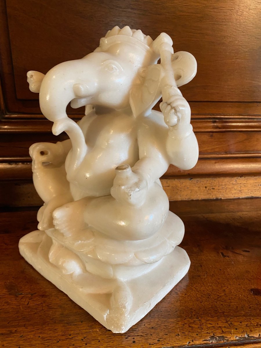 Ganesh In Alabaster, India Early 20th Century -photo-2