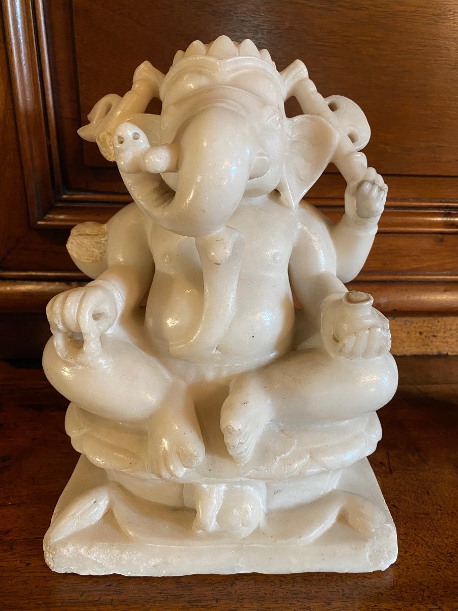 Ganesh In Alabaster, India Early 20th Century -photo-4