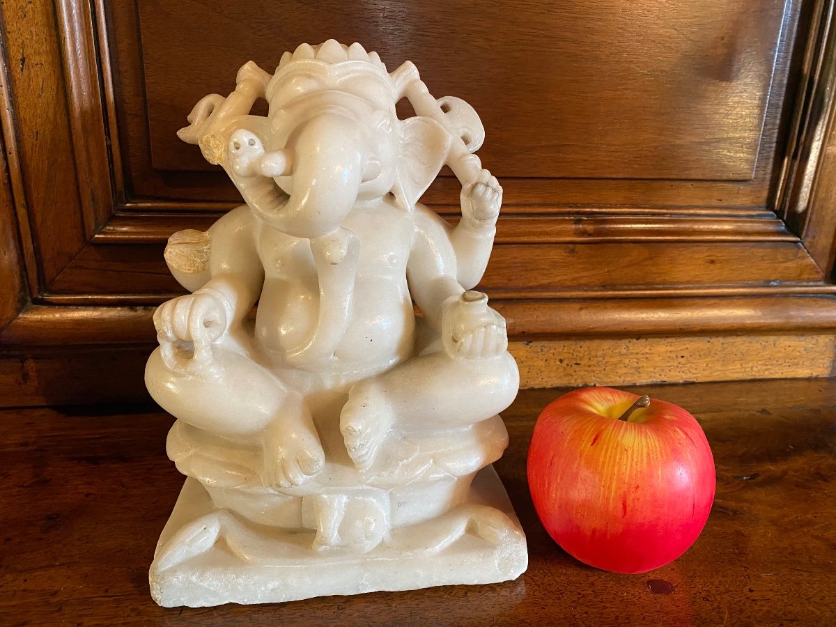 Ganesh In Alabaster, India Early 20th Century -photo-6