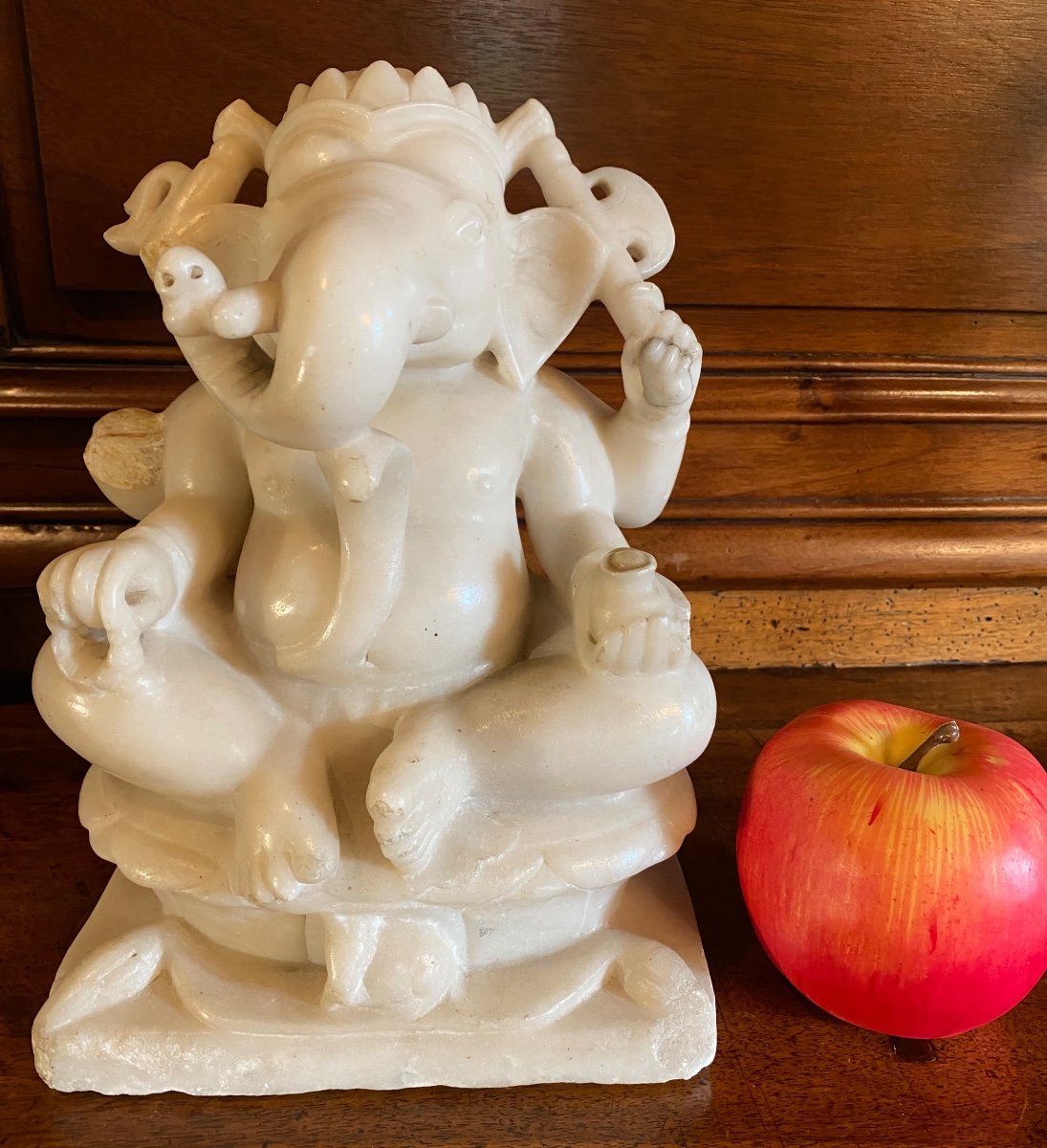 Ganesh In Alabaster, India Early 20th Century 