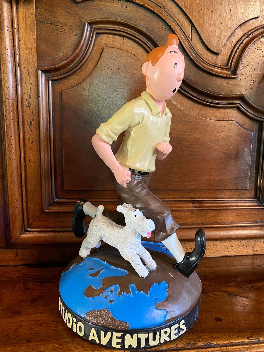 Tintin And Snowy, Advertising Statue From The 80s-photo-3