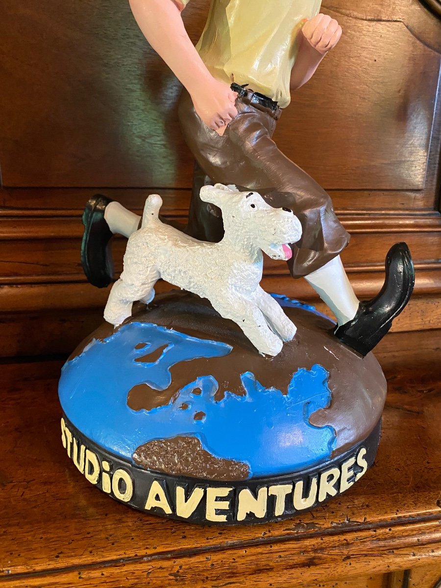 Tintin And Snowy, Advertising Statue From The 80s-photo-2