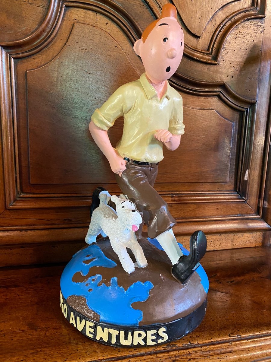 Tintin And Snowy, Advertising Statue From The 80s-photo-4