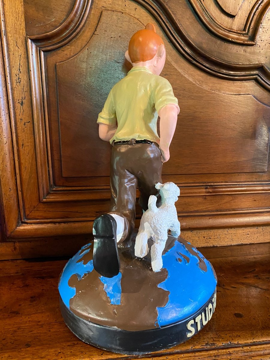 Tintin And Snowy, Advertising Statue From The 80s-photo-5