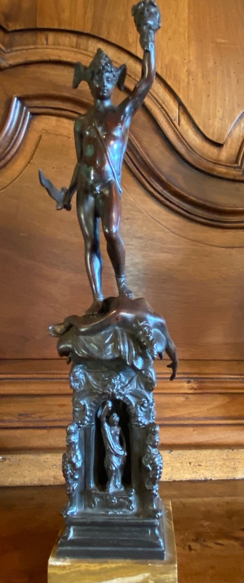 Persée Et La Tête De Méduse, D’après Benvenuto Cellini, Bronze Du Grand Tour XIX Eme Siècle -photo-2