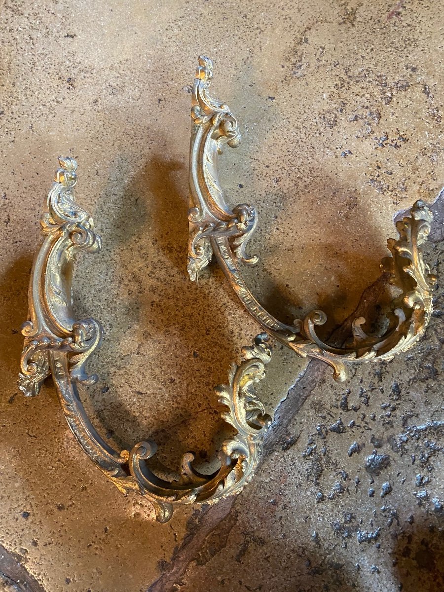 Important Pair Of Regency Style Mercury Gilding Tiebacks -photo-2