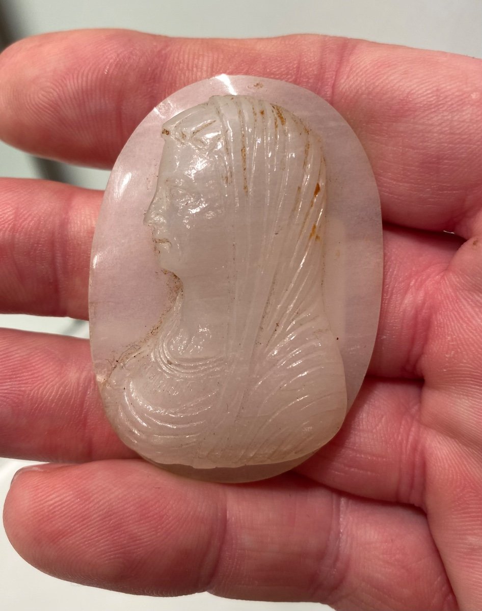 Large Cameo In Agate End Of The 18th Century The Virgin Mary -photo-4