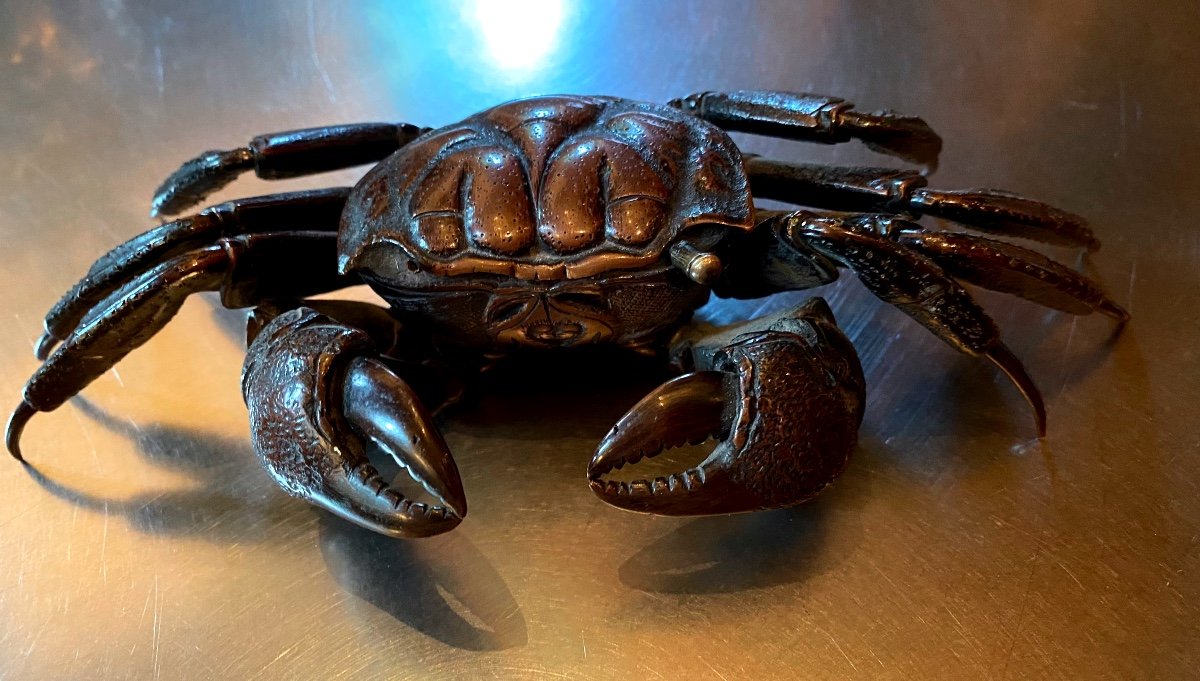 Crabe Jizai Okimono En Bronze Japon ère Meiji 