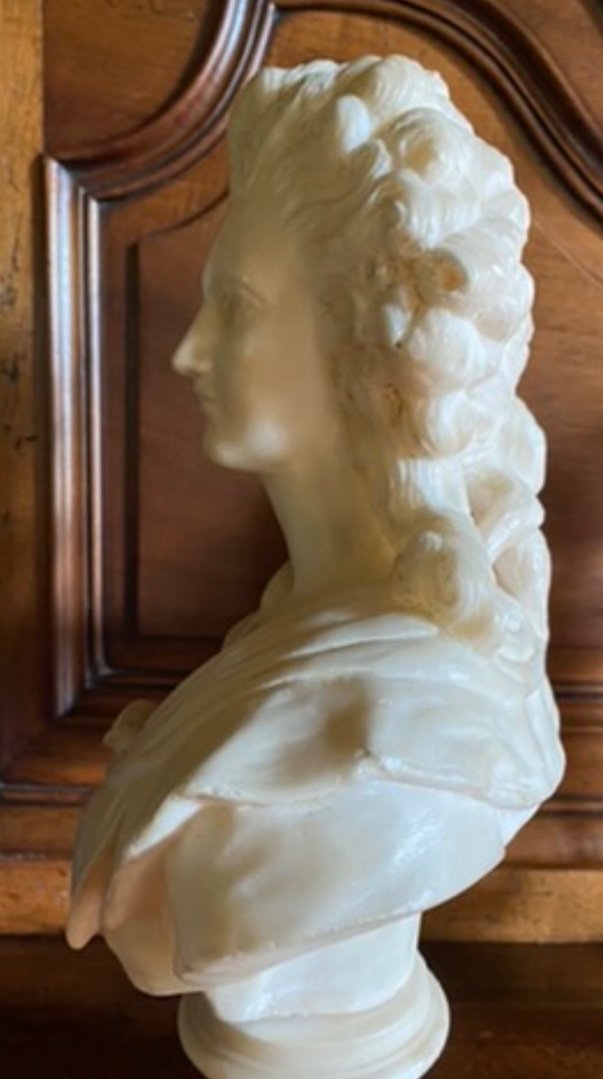 Beau Buste En Albâtre : Mme Elizabeth Sœur De Louis XVI -photo-2