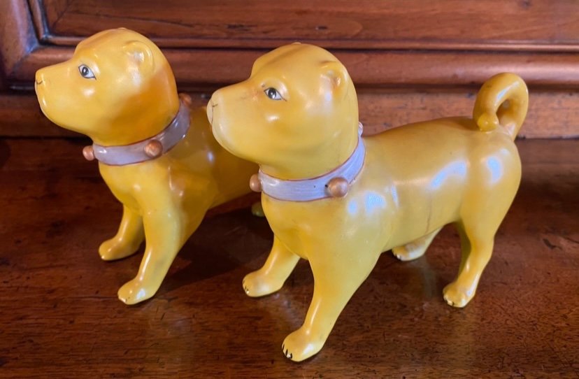 Pair Of 19th Century Porcelain Dogs, East India Company-photo-8