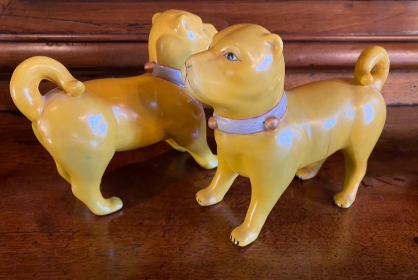 Pair Of 19th Century Porcelain Dogs, East India Company