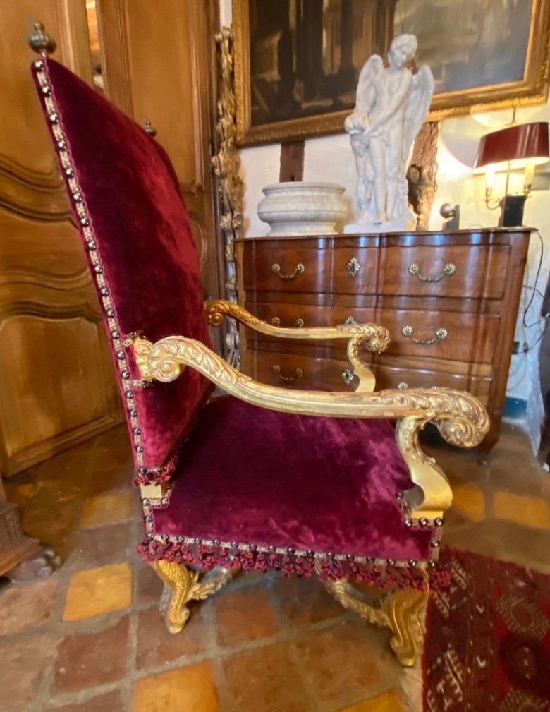 Spectacular Regency Style Giltwood Armchair -photo-1