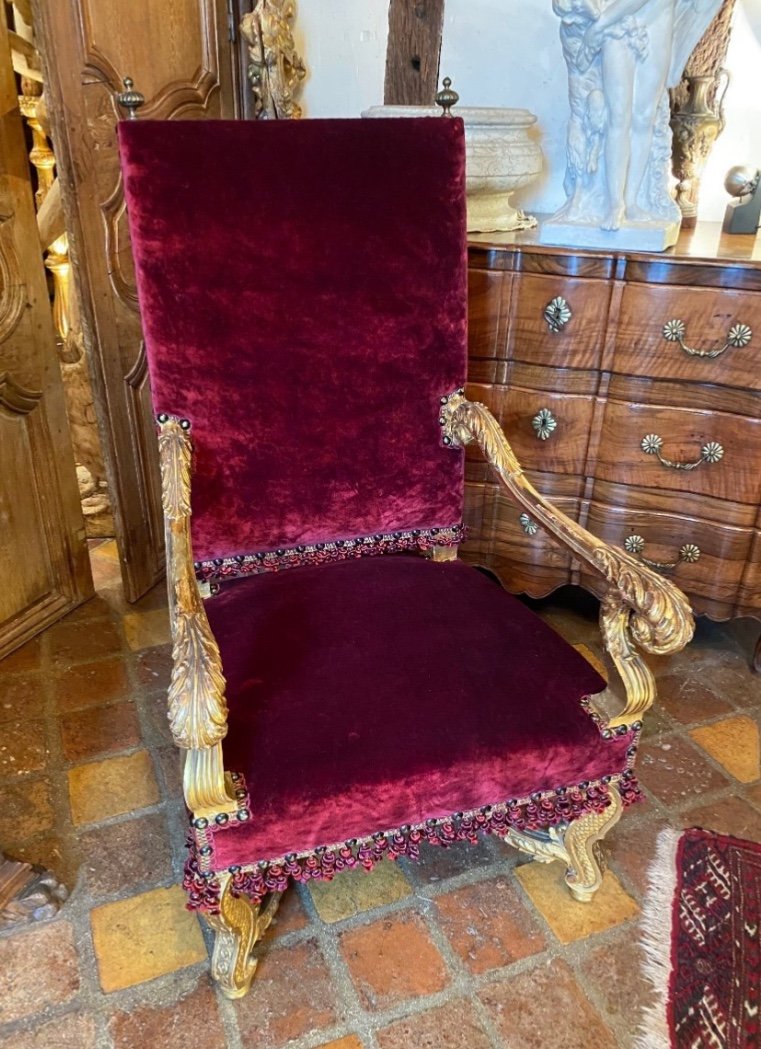 Spectacular Regency Style Giltwood Armchair 