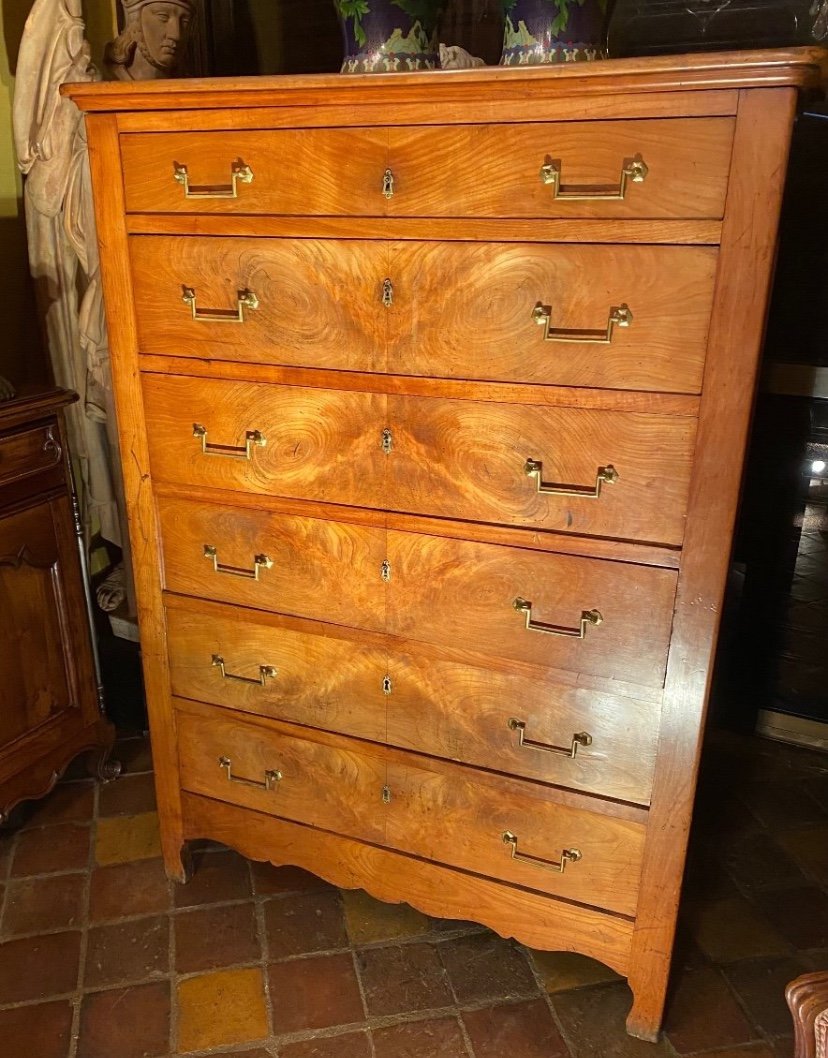 Large Cherrywood Chest Of Drawers, First Half Of The 19th Century -photo-2