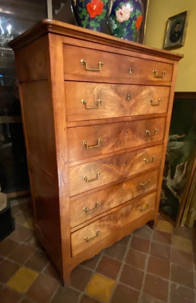 Large Cherrywood Chest Of Drawers, First Half Of The 19th Century -photo-3