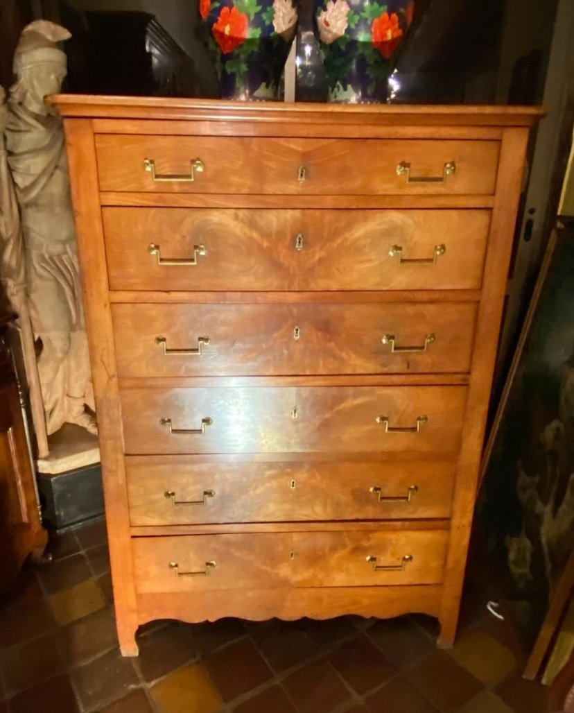 Large Cherrywood Chest Of Drawers, First Half Of The 19th Century -photo-4