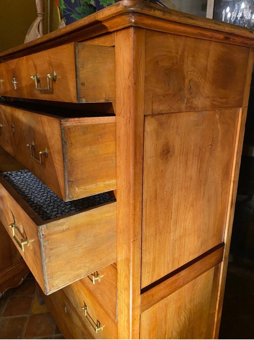 Large Cherrywood Chest Of Drawers, First Half Of The 19th Century -photo-5