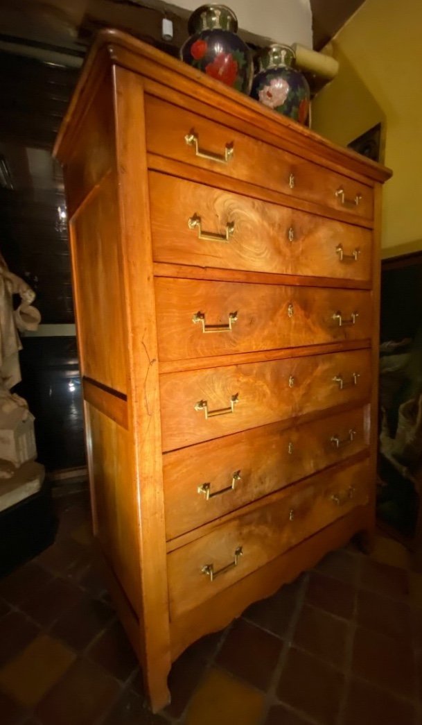 Large Cherrywood Chest Of Drawers, First Half Of The 19th Century -photo-8