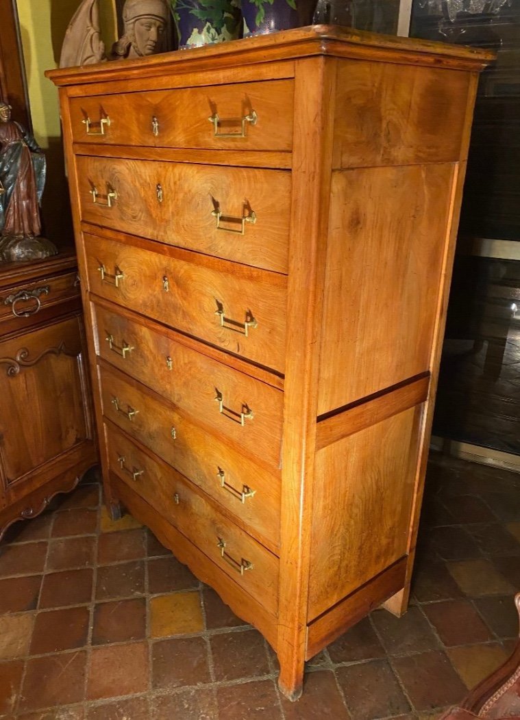 Large Cherrywood Chest Of Drawers, First Half Of The 19th Century 