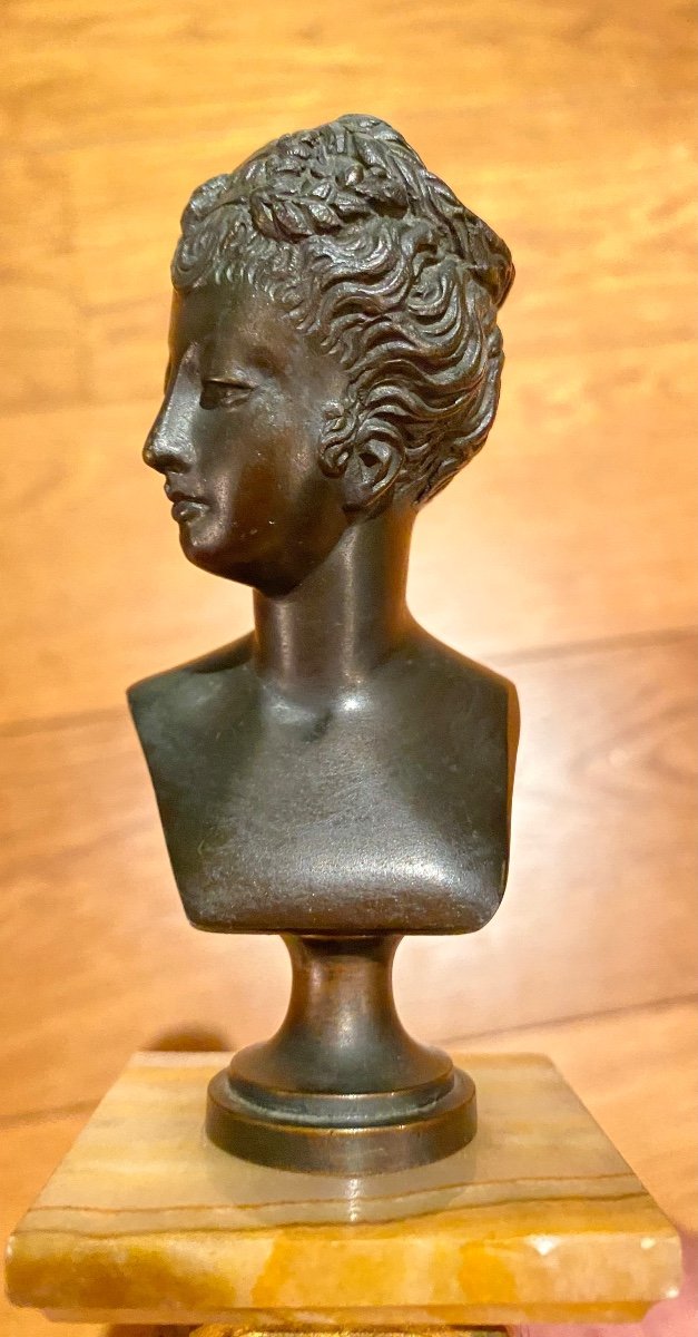 Small Bronze Of Diane De Poitiers In Bronze On An Onyx Column-photo-6