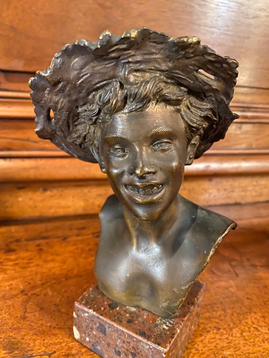 Bust Of A Young Neapolitan In The Style Of Gemito, End Of The 19th Century -photo-4