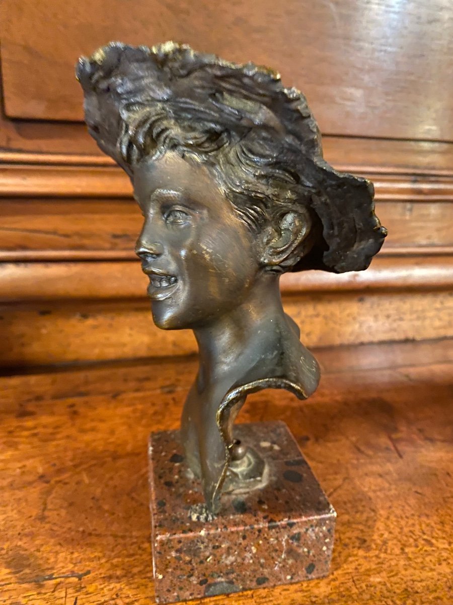 Bust Of A Young Neapolitan In The Style Of Gemito, End Of The 19th Century -photo-1