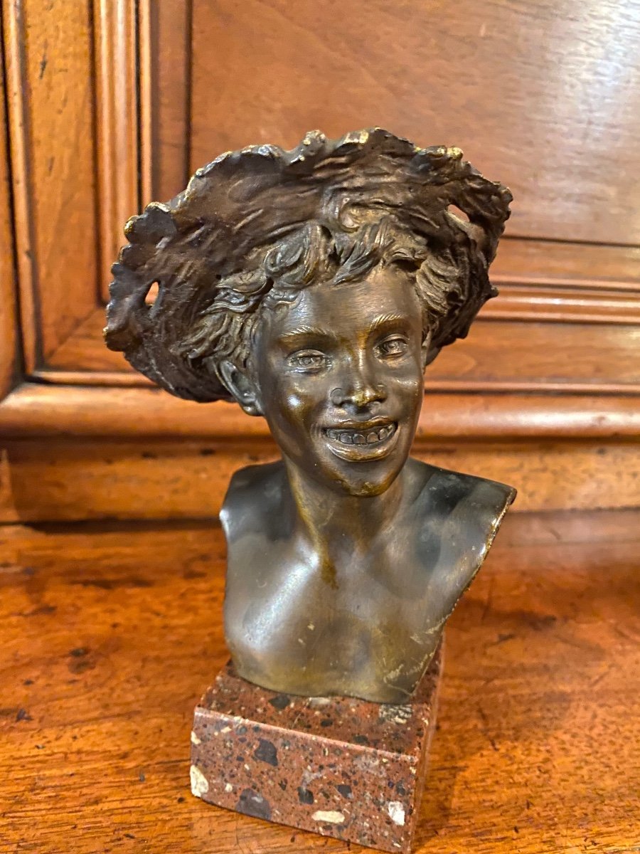 Bust Of A Young Neapolitan In The Style Of Gemito, End Of The 19th Century -photo-6