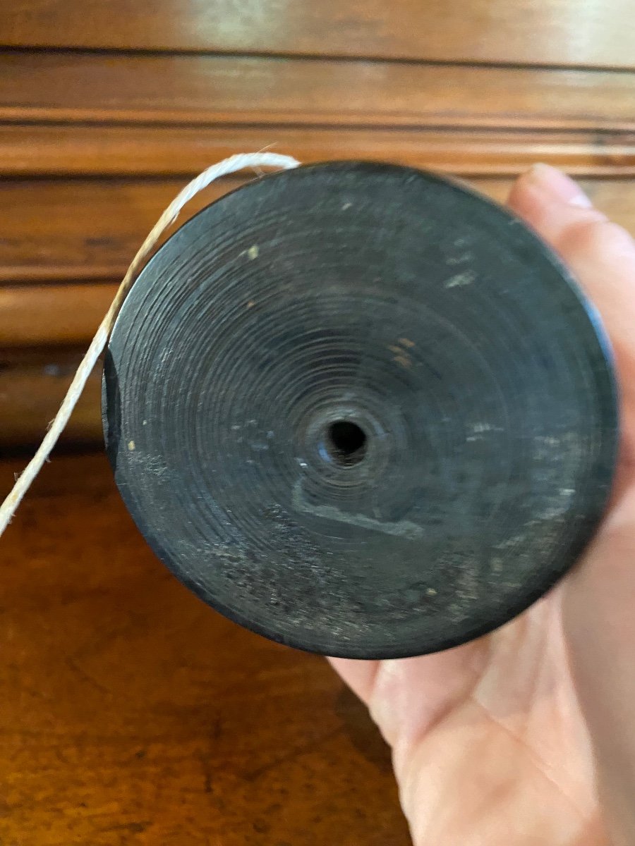 Collection, Rare Thread Winder And Thimble Holder In Solid Ebony And Bone From The Napoleon II Period-photo-7