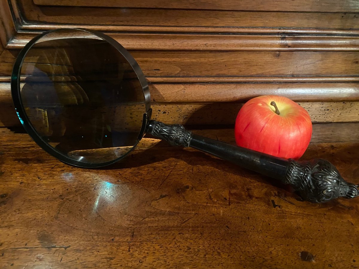 Huge Cast Iron Magnifying Glass, 1st Half Of The 20th Century -photo-2