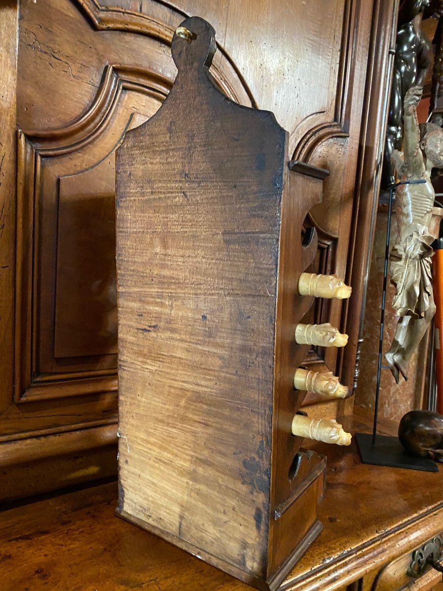 Charming Provencal Cutlery Set In Carved Walnut, End Of The 18th Century -photo-5