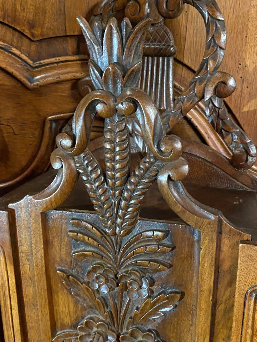 Important Provençal Fariniero In Very Carved Walnut End Of The 18th Century -photo-5